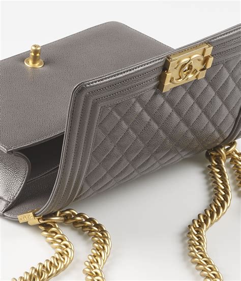 boy chanel handbag grained calfskin &|Chanel classic calfskin flap bag.